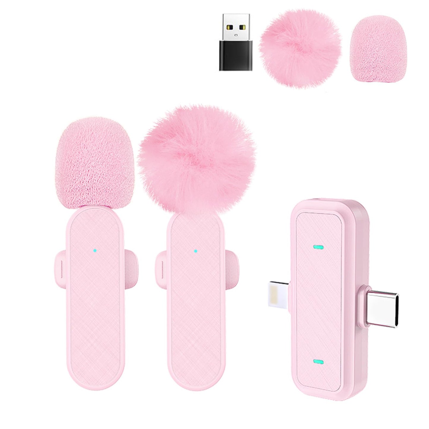 Tearstone Wireless Lavailer Microphone for iPhone, Android, Camera, Professional Wireless Mini Microphone, 4 in 1 Condenser Lapel Mic for Interview Video Podcast Vlog YouTube ASMR TikTok (2 Pcs)