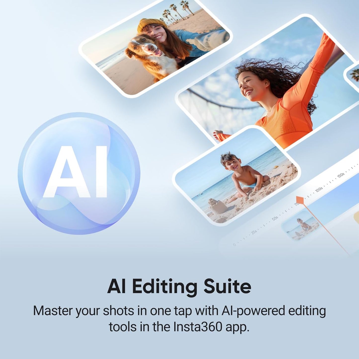 Insta360 Flow 2 Pro Creator Bundle White - Foldable AI Phone Gimbal, Apple DockKit, 360º Pan Tracking, Free Tilt Mode, Built-In Tripod/Selfie Stick, Portable Vlog/Travel Stabilizer, Spotlight, MagSafe